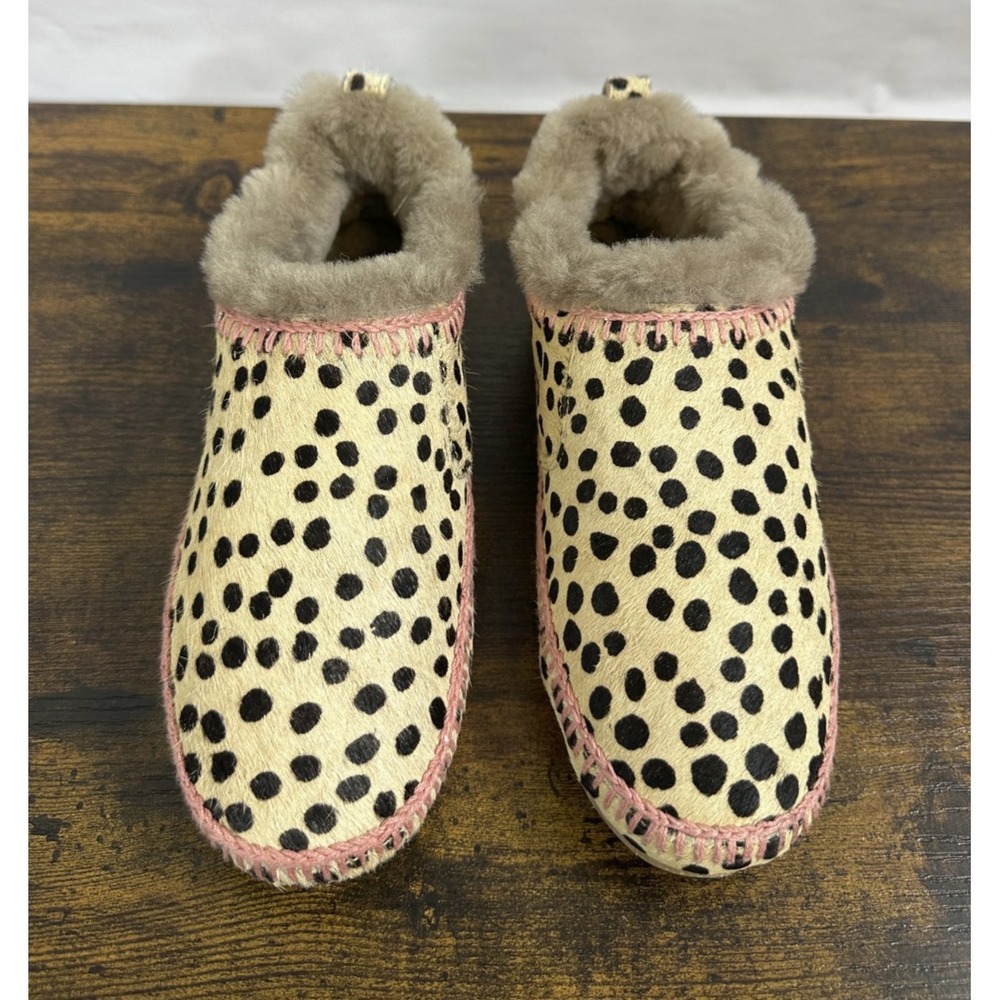 Laidback London Printed Embroidered Suede Slippers Size 37 US 6 Shearling Anthro - Picture 13 of 16